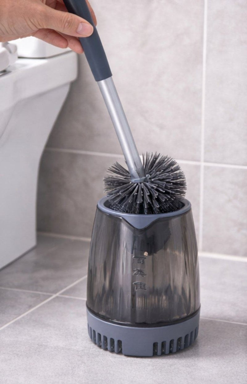 Toilet Brush with Holder - Innovative Toilet Cleaning Brush with Sleek Black Holder - Image 3
