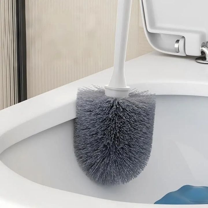 Toilet Brush with Holder - Innovative Toilet Cleaning Brush with Sleek Black Holder - Image 2