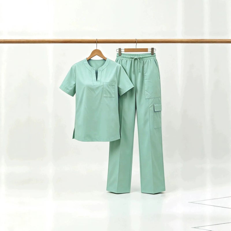 Women's U-Neck Short Sleeve Medical Scrub Set - Image 4