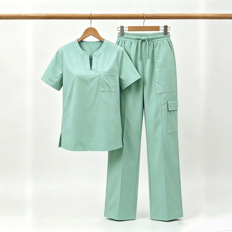 Women's U-Neck Short Sleeve Medical Scrub Set - Image 5