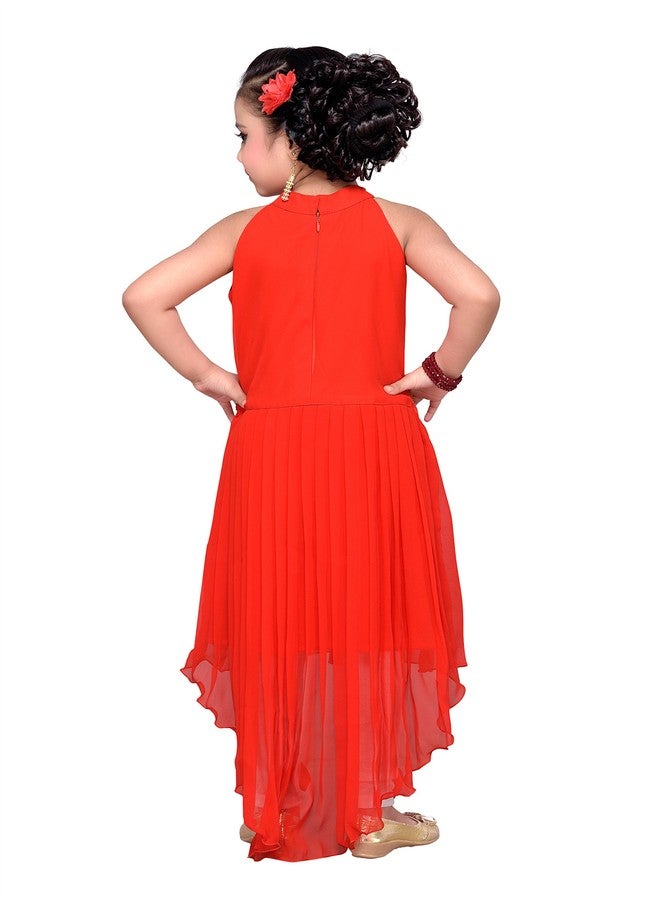 Adiva Girls' Knee Length Dress (G-1121-Red-22_Red_4-5 Years) - Image 3