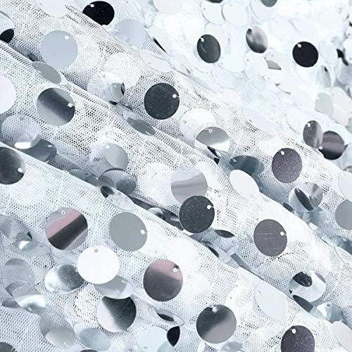 BalsaCircle 72Inch Silver Square Big Payette Sequin Table Overlay Linens for Wedding Party Kitchen Dining Events - Image 3
