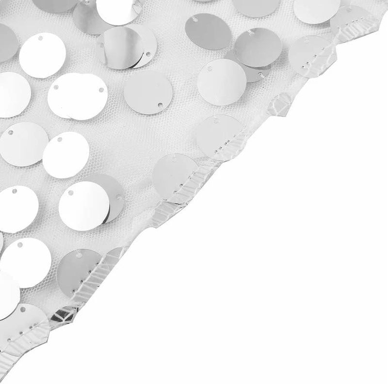BalsaCircle 72Inch Silver Square Big Payette Sequin Table Overlay Linens for Wedding Party Kitchen Dining Events - Image 4