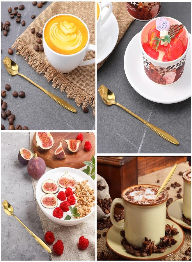 mekueeex 50 Pcs Rose Flower Shaped Tea Spoons Wedding Favor for Guests 5.2" Gold Flower Dessert Mini Teaspoon for Tea Party Bridal Shower Guest Souvenir - Image 4