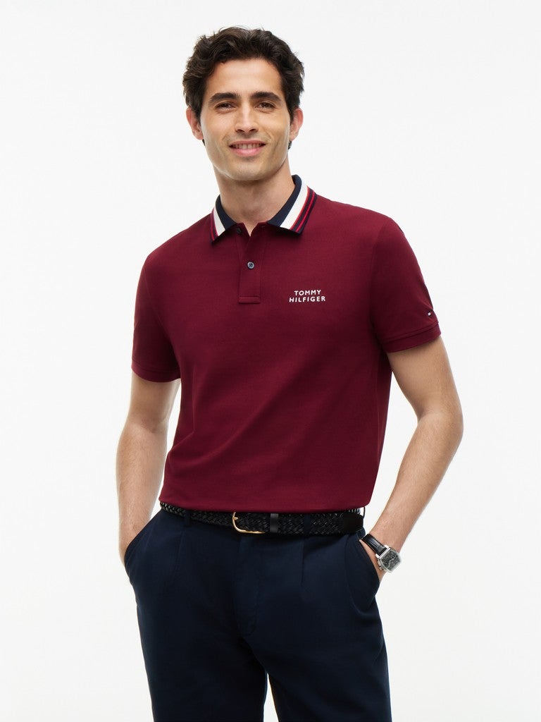 TOMMY HILFIGER Regular Fit Tipped Collar Polo Shirt - Image 1