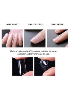 Clear Acrylic Full Cover False Nail Artificial Nails with Case for Nail  Salons and DIY Nail Art