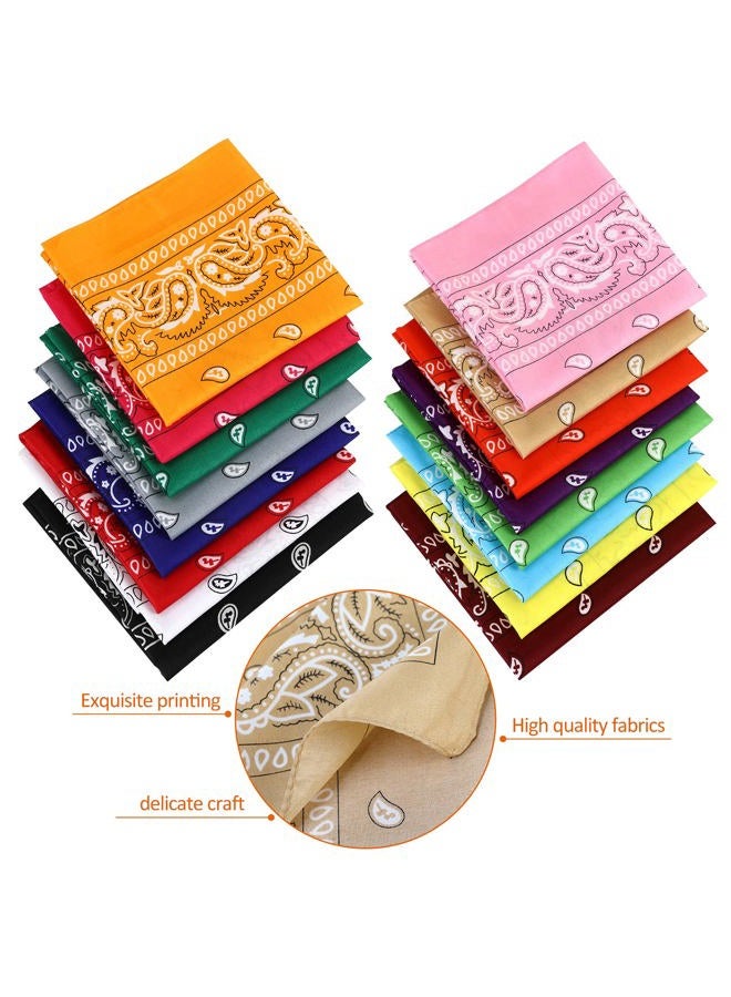 E-accexpert 16pcs Bandanas Multi-Purpose Party Outdoor Favor Scarf Headband Handkerchiefs for Unisex Women Men Boy Girls, Color1 - Image 2