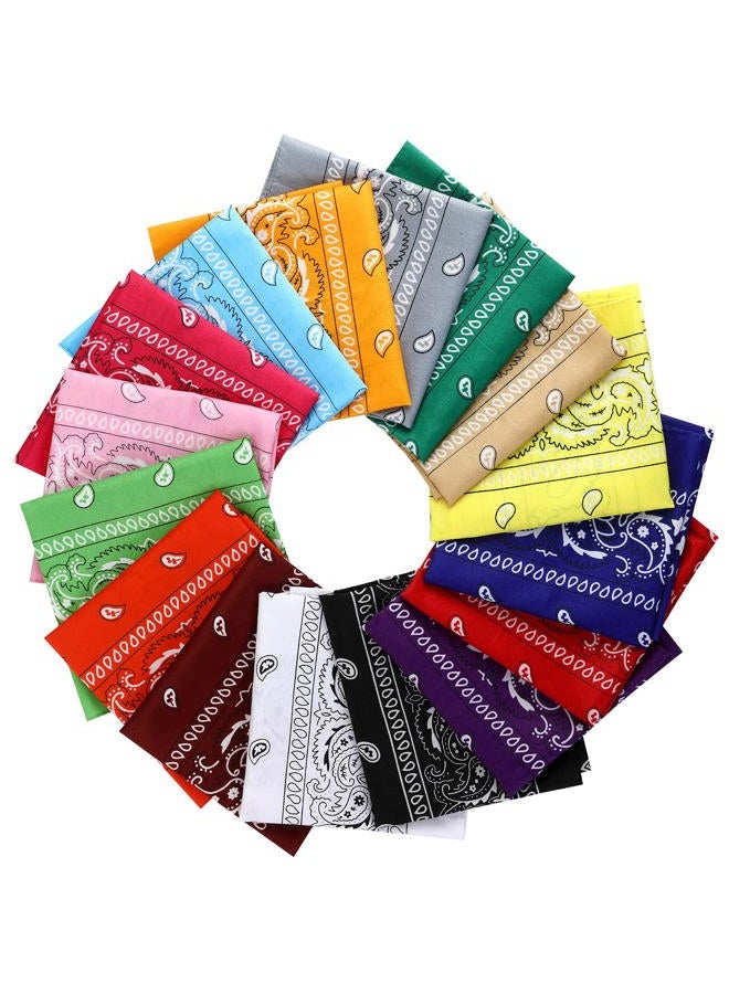 E-accexpert 16pcs Bandanas Multi-Purpose Party Outdoor Favor Scarf Headband Handkerchiefs for Unisex Women Men Boy Girls, Color1 - Image 1