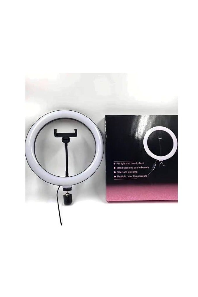 26cm (10 Inch) Ring Light – 3 Color Modes – Adjustable Brightness – White, Yellow & Warm Light - Image 1