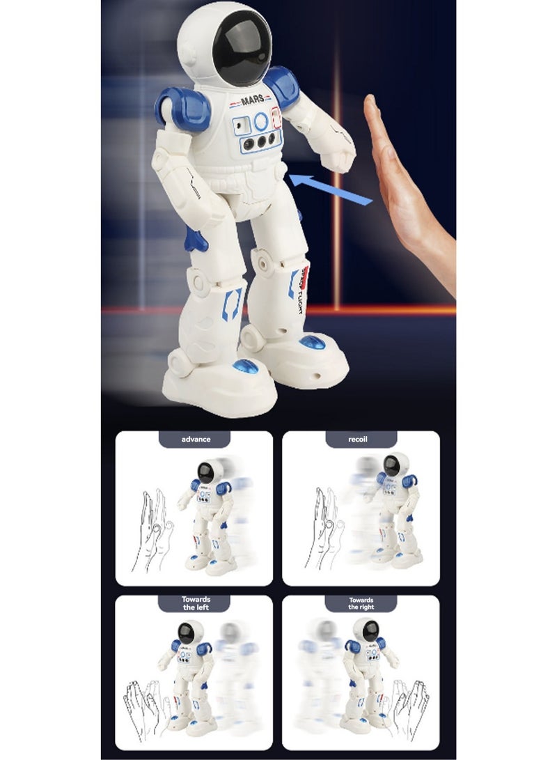 Blue Spaceman Kids Robot, Smart Gesture Sensor And Rechargeable Robot Toy For Kids, Can Walk, Slide, Turn, Sing, Dance, Talk And Teach Science  - Image 4