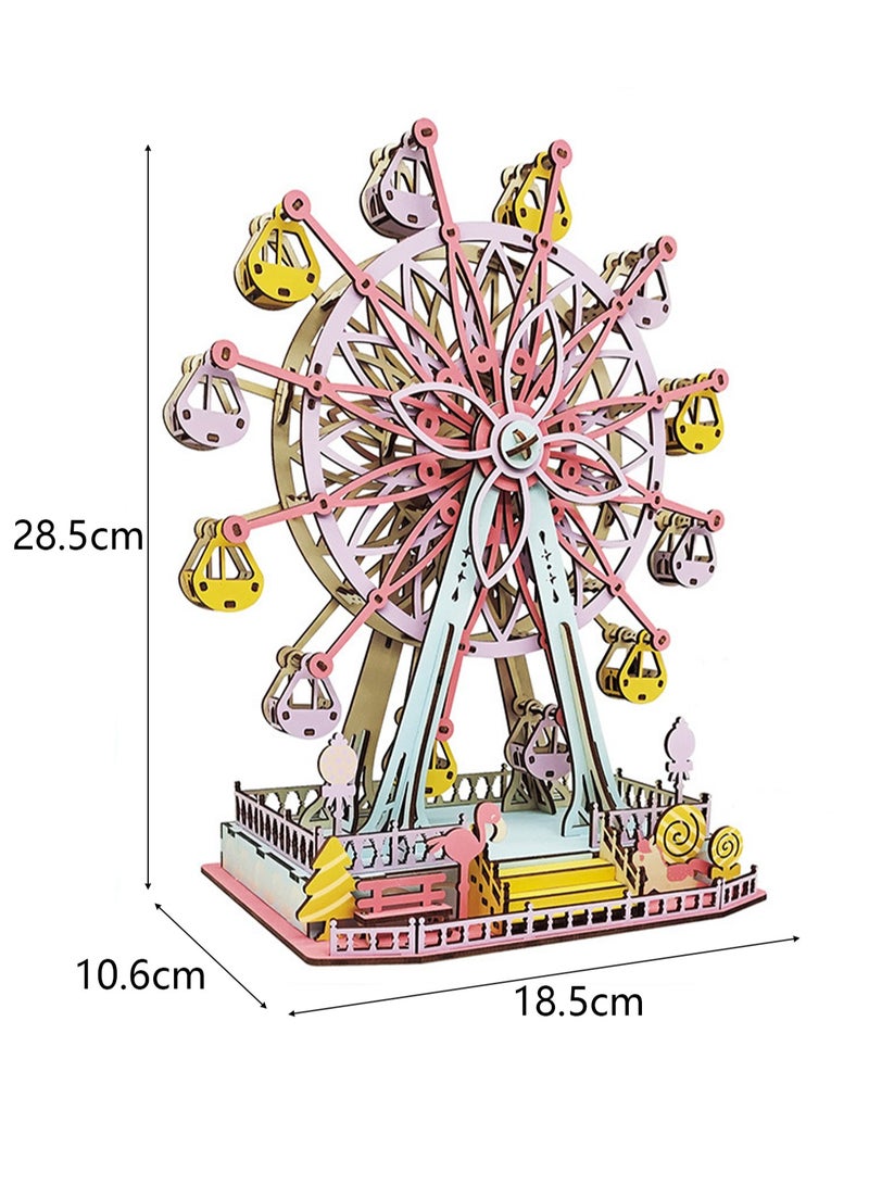 Children's Educational Assembly Toys Wooden 3D Puzzle Childlike Ferris Wheel - Image 2