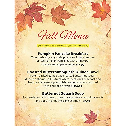 Great Papers! Fall Leaves Letterhead, Imprintable Stationery, 80 Sheets, 8.5" x 11" (2014075) - Image 3