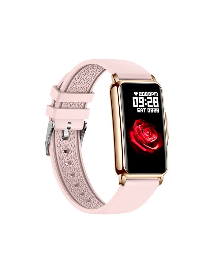 AROAQ H80 1.47 inch Golden Smart Watch Multi Sport Mode Fitness Bracelet IP67 Waterproof Health Watch Sleep Monitoring With Pink Gold Silicone Strap - Image 2