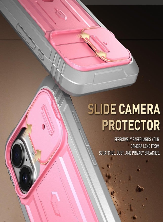Poetic for iPhone 17 Case with Camera Control Capture Button, [Slide Camera Cover] [Built-in Stand] [Built-in Screen Protector] Full-Body Military Grade Rugged Phone Case for iPhone 17, Pink - Image 5
