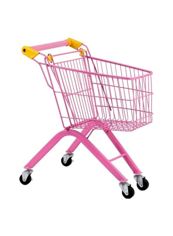 AL BADER Shopping Cart Iron For Kids Children's Toy Supermarket Handcart Mini Shopping Cart Toy Shopping Cart With Sturdy Metal Frame Toddler Shopping Cart Pretend Play Shopping Cart Pink - Image 1