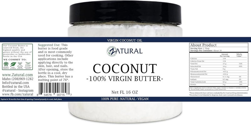 Zatural 100% Virgin Coconut Butter - Image 2