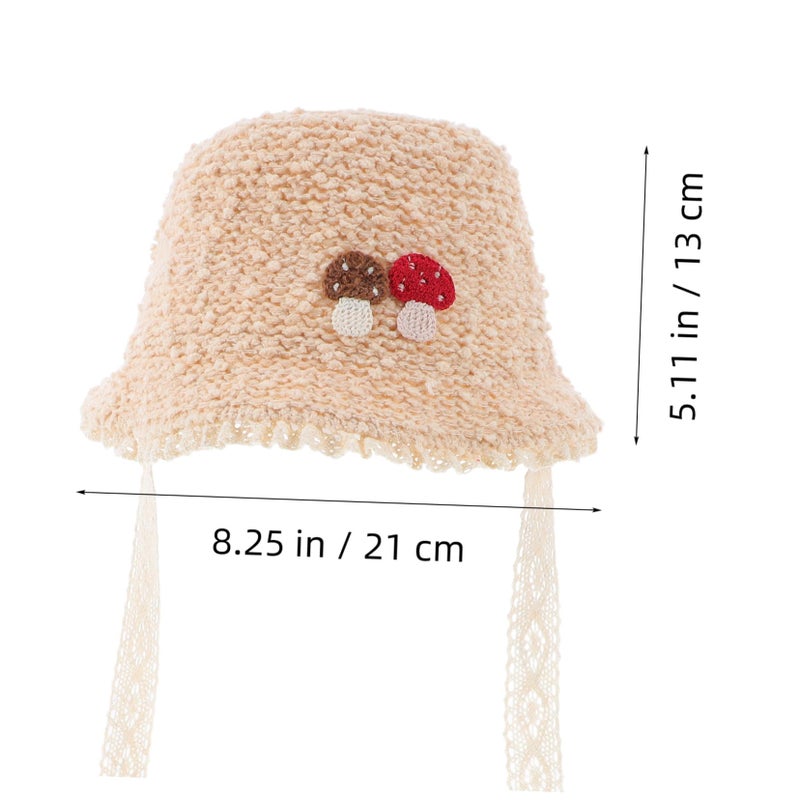 Soft Knitted Baby Bucket Hat Adorable Cartoon Style Beige For Newborn Girls And Boys - Image 3