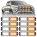 ELECHOI 8pcs Ultra Slim Amber White LED Emergency Flashing Warning Strobe Lights Sync Feature SurfaceMount Beacon Hazard Light for Vehicles Trucks and Cars - Image 2