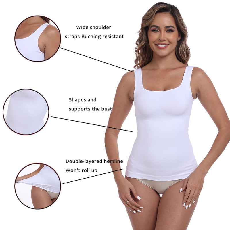 YIOIOIO Women Shapewear Tank Tops Tummy Control Compression Tops seamless Body Shaper Camisole - Image 4