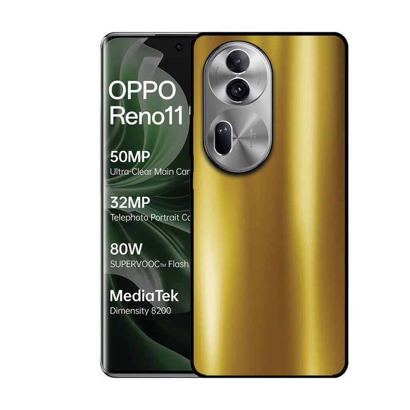 الصيد العين غطاء حماية مطبوع لهاتف Oppo Reno 11 Pro - ذهبي لامع - Image 1
