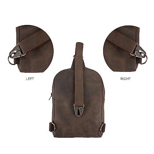 Hide & Drink, Rounded Crossbody Bag with Adjustable Strap, Messenger Bag, Travel Accessory, Full Grain Leather, Handmade, Bourbon Brown - Image 5