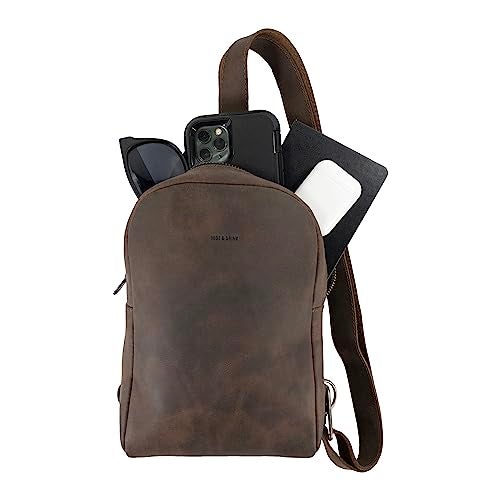 Hide & Drink, Rounded Crossbody Bag with Adjustable Strap, Messenger Bag, Travel Accessory, Full Grain Leather, Handmade, Bourbon Brown - Image 4