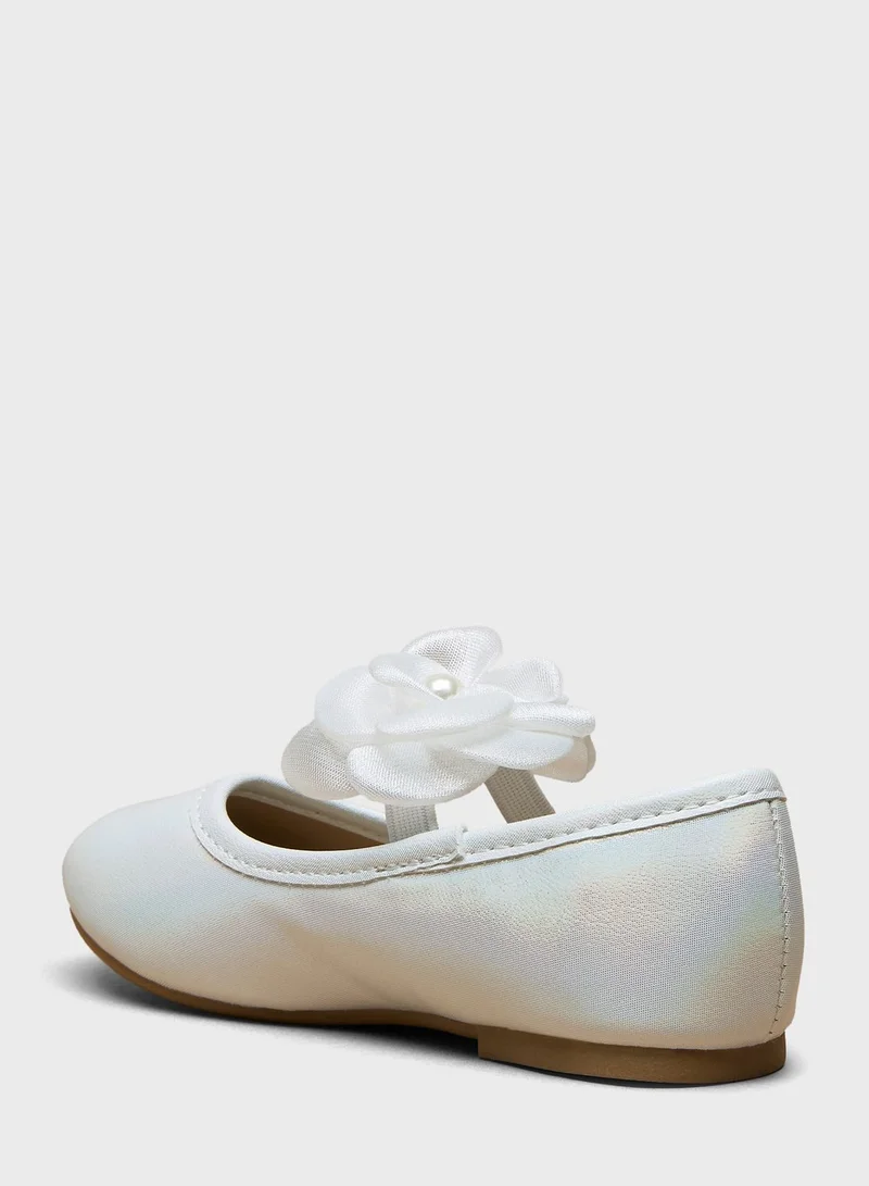 شو اكسبرس Kids Slip Ons Flower Detail Ballerinas