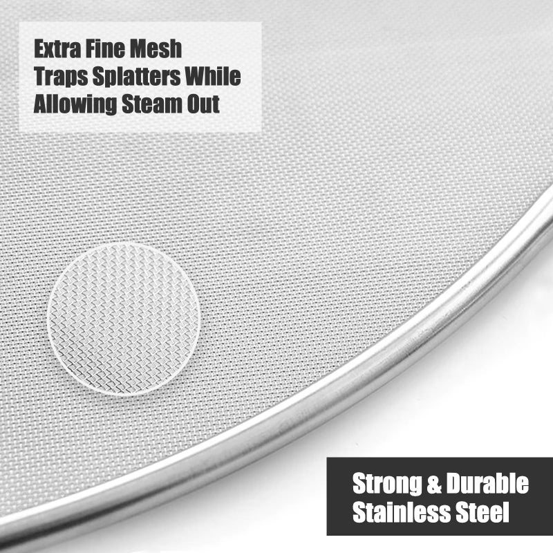 Handook Splatter Screen for Cooking - Stainless Steel Grease Splatter Guard for Frying Pan, No Cooking Oil Mess No Burns, Ultra Fine Mesh Lids Set of 3(10", 11.5", 13") - Image 5