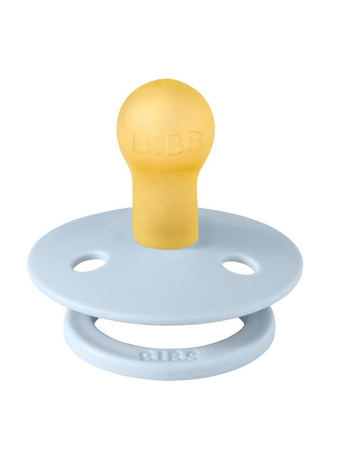 BIBS Colour Latex Pacifier, Size 1, Round Nipple, Baby Blue, 1 Pack  - Image 1