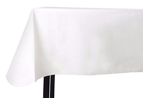 Yourtablecloth Heavy Duty Vinyl Rectangle or Square Tablecloth – 6 Gauge Heavy Duty Tablecloth – Flannel Backed – Wipeable Tablecloth with Vivid Colors & Many Sizes 52 x 90 White - Image 1