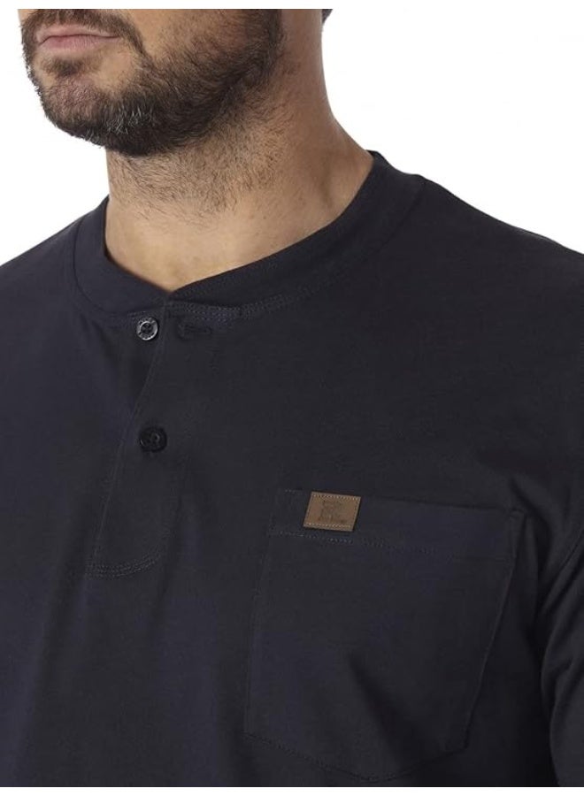 Wrangler Wrangler Riggs Workwear mens Long Sleeve henley shirts, Navy, X-Large US  - Image 3