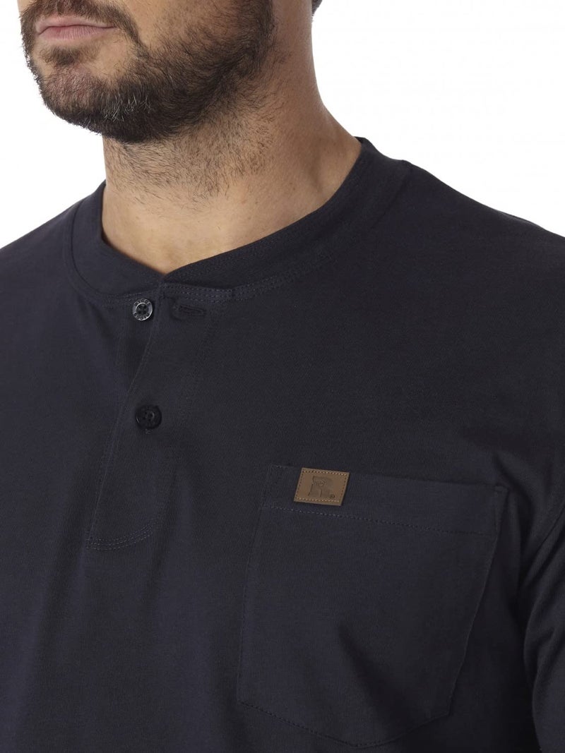 Wrangler Wrangler Riggs Workwear mens Long Sleeve henley shirts, Navy, X-Large US  - Image 2