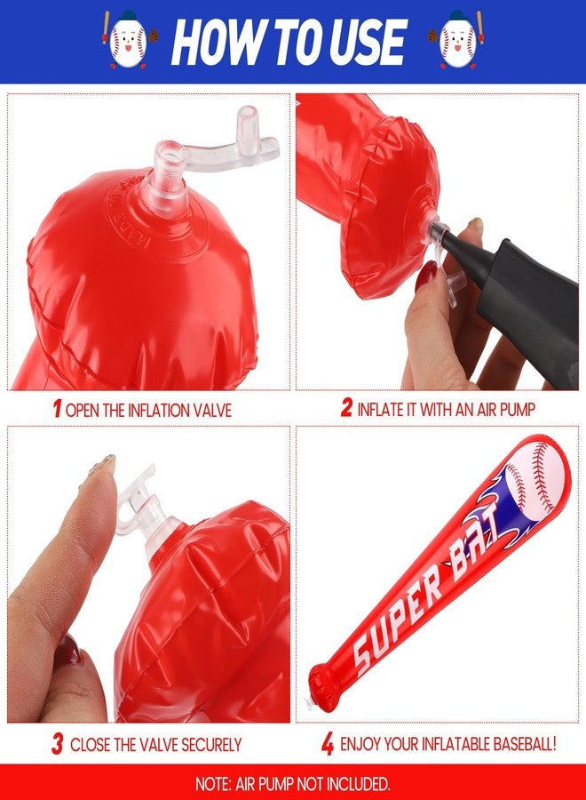 Fovths 18 Pieces Inflatable Baseball Bats, 22 Inch Blow Up Baseball Bat Inflates, Sports Theme Party Supplies for Summer Pool, Birthday Party Favors, Sports Carnival Decorations Prizes - Image 3