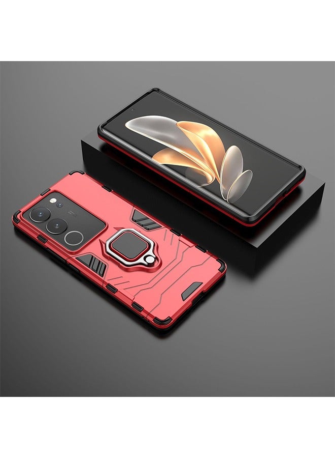 X-level Phone Case Cover Compatible with VIVO V29 5G/V29Pro/S17/S17Pro/S17T with Magnetic Car Mount Ring Holder Kickstand & Shockproof Military Grade Drop Proof Protection Sturdy Bumper Protective Back Cover  - Image 4