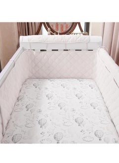 DUNISO Baby crib guardrail pad, neutral cotton rectangular surround pad, double sided double layer foldable child bed protection pad, soft, breathable, anti-collision, 190 * 30cm, white  - Image 3