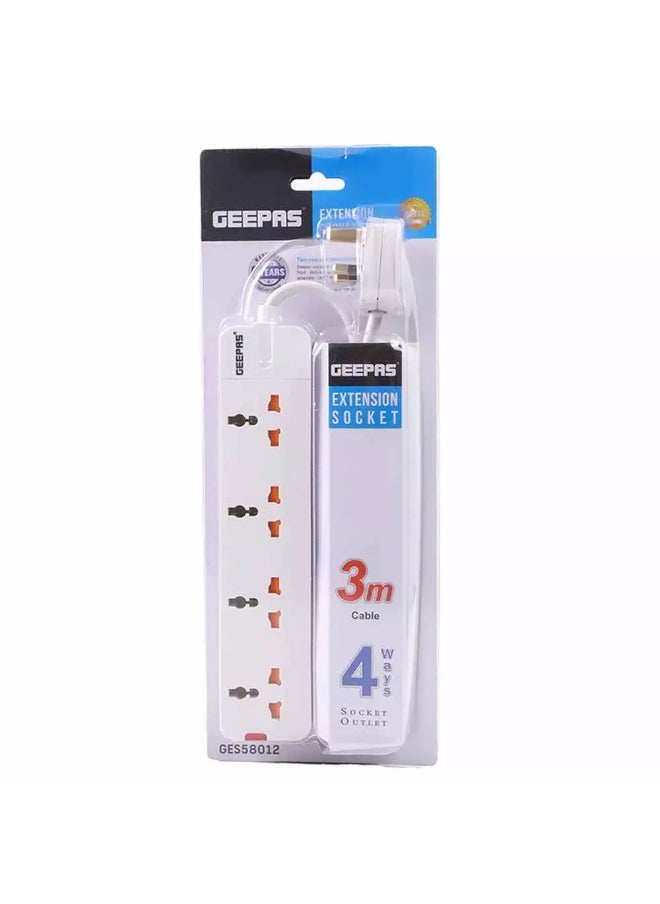 GEEPAS Geepas Extension Socket, Extension Board with 4 Ways Socket Outlet, Power Extender with 3 Meter Cable  - Image 2