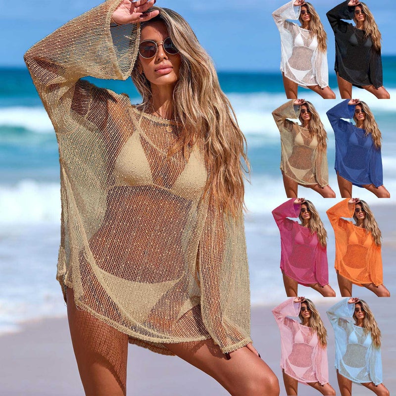 Glitter Hollow Out Off Shoulder Bikini Cover Up with Snowflake Pattern - Image 1