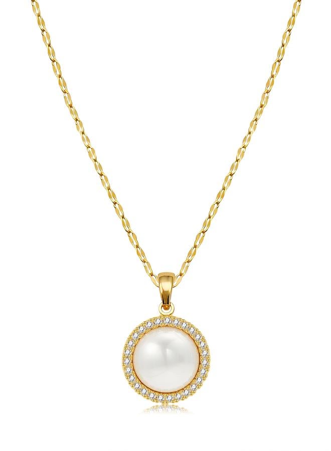 Take Two Gold Faux Pearl Embellished Drop Necklace - Image 5
