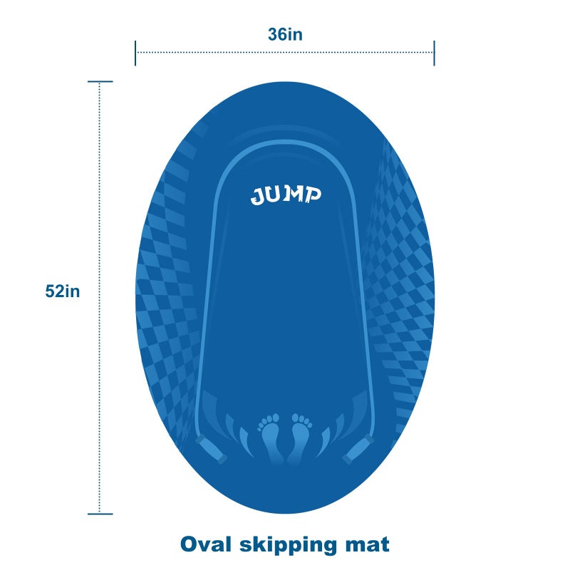 dofopo Jump Rope Mat Outdoor Indoor, Oval 52'' x 36'' Non-slip Fitness Exercise Mat, 5mm Shock Absorption Extra Thick Design, Suitable for Home Gym Floor, Concrete Jump Roping - Image 2
