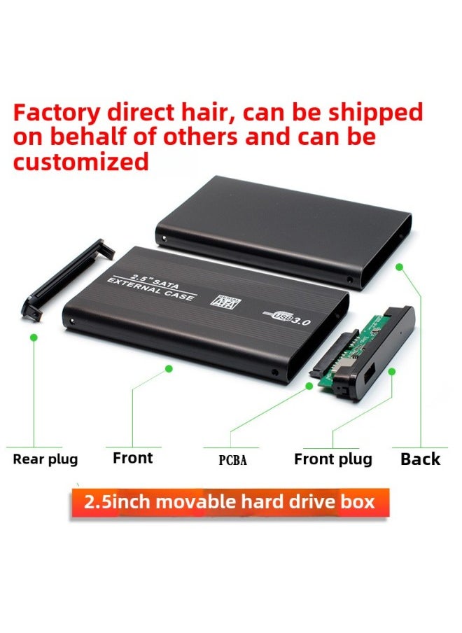 Generic 2.5 Inch SATA To Usb3.0 Mobile Hard Disk Box Mechanical Solid State Disk Ssd Notebook Mobile USB2 0 Hard Disk-Color:USB2.0 (metal)  - Image 1