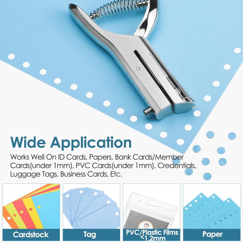 MROCO Hole Punch 1/4" Puncher, Handheld Single Hole Puncher for Crafts and Paper, Heavy Duty Punch for Paper Cards Plastic Cardboard - Image 2