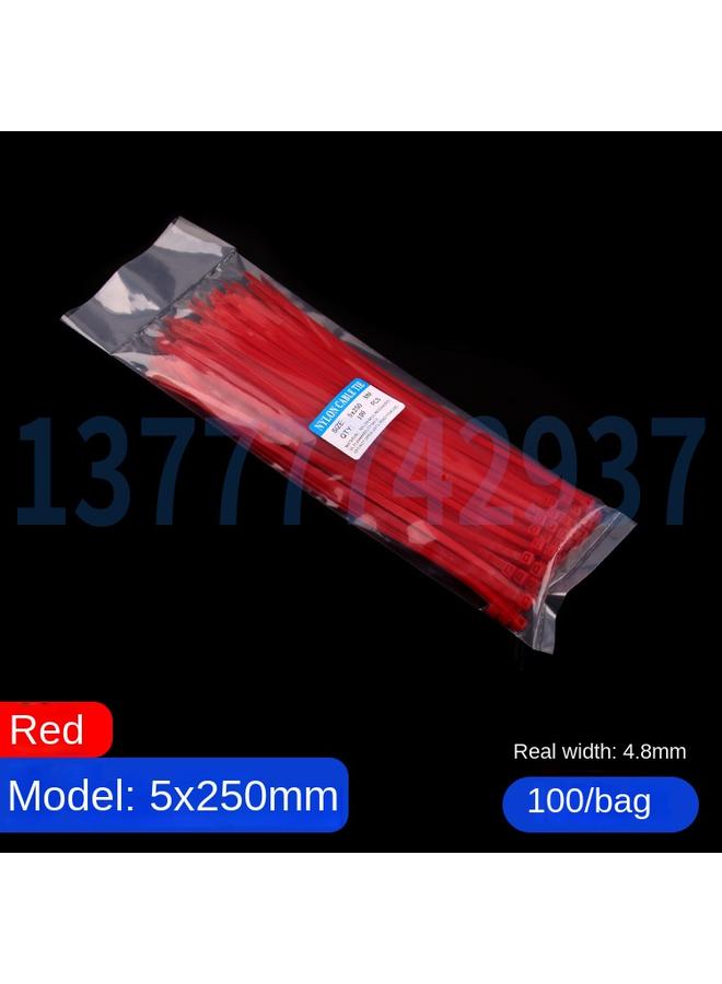 Bluejw Color Cable Tie 5*250mm Red Yellow Blue Green Black Belt 4.8*250 Rolled Belt Self-locking Cable Tie  - Image 1