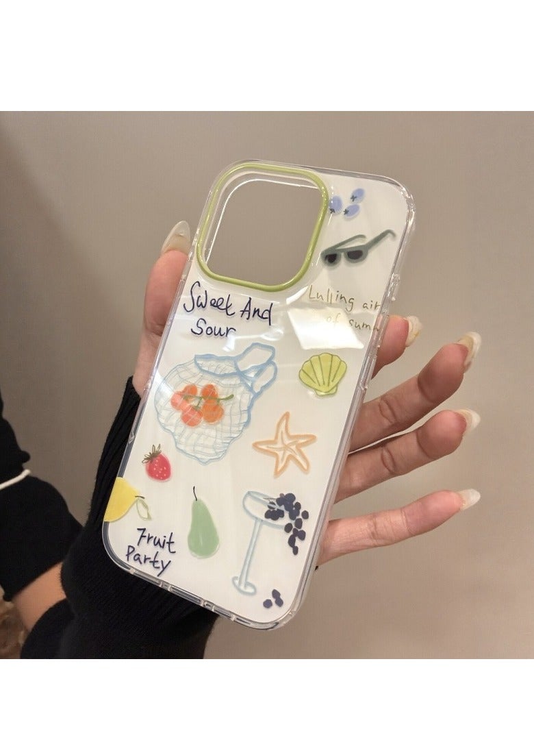 NIBEMINENT Protective TPU Case Cover For iPhone 16, Sea Salt Fruit Single Shell