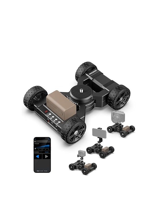 Neewer DL400 Upgraded Motorized Camera Slider Dolly with App Control, Ultra Quiet Powerful Dual Motor Drive, 5H Runtime, Compatible with GoPro iPhone Android Samsung Smartphone DSLR Camera Camcorder