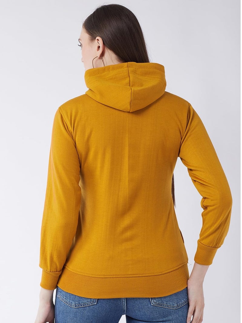 Pivl Women's Winter Fleece Printed Jacket - Ultimate Warmth and Comfort_MUSTARD_L - Image 5