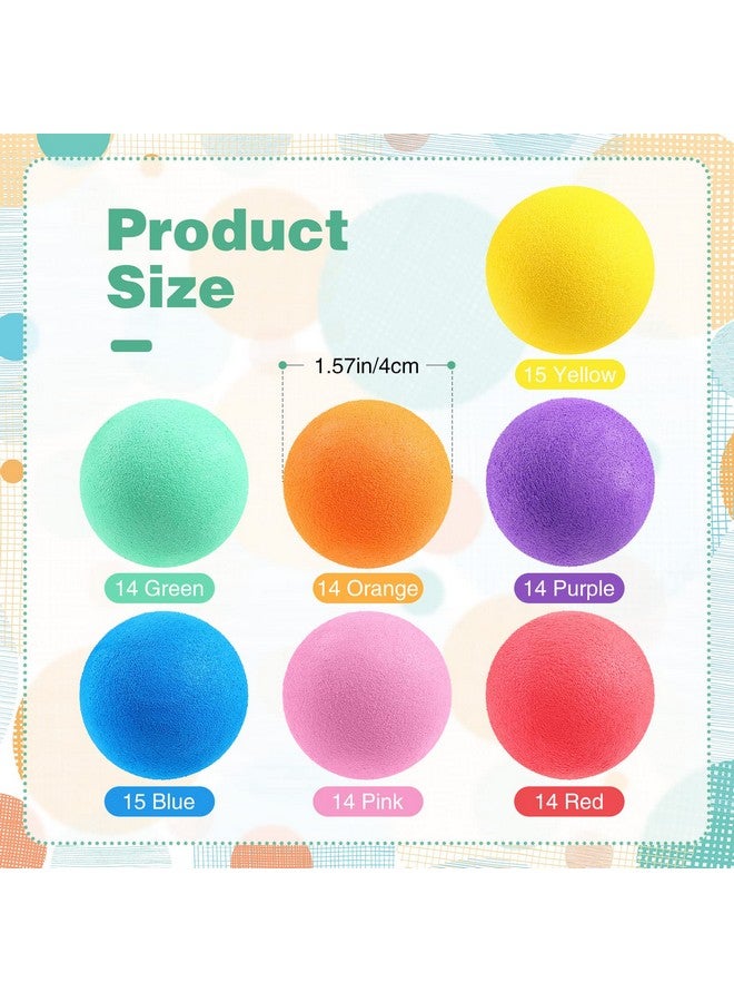 سندير 100 قطعة من كرات الإسفنج الصغيرة بكميات كبيرة للأطفال، كرات إسفنجية ناعمة وخفيفة الوزن، كرات لعب متنوعة لحفلات أعياد الميلاد وهدايا عيد الحب وجوائز الكرنفال للفصول الدراسية، 7 ألوان - Image 2