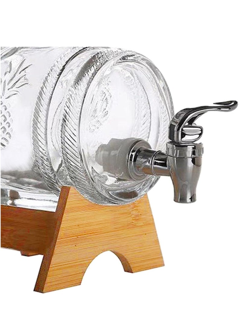 1 Liter Glass Barrel Beverage Dispenser With Spigot and Stand Cold Drink Dispenser  - Image 3