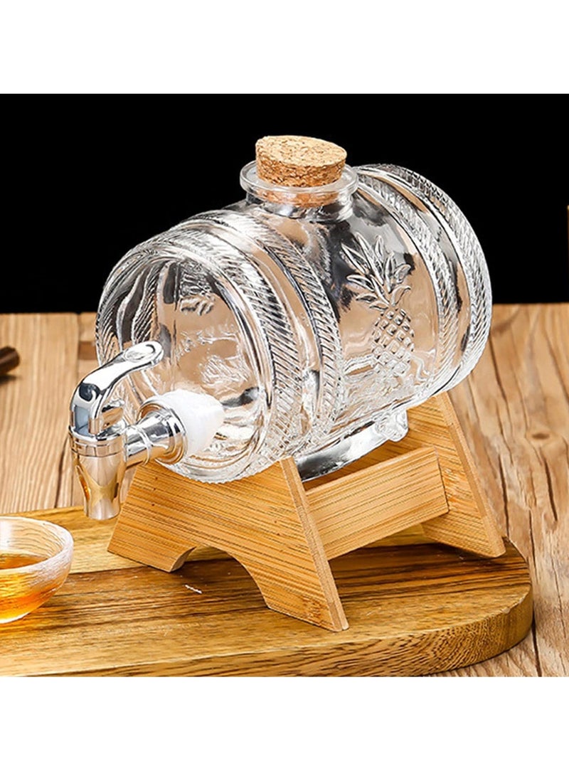 1 Liter Glass Barrel Beverage Dispenser With Spigot and Stand Cold Drink Dispenser  - Image 4