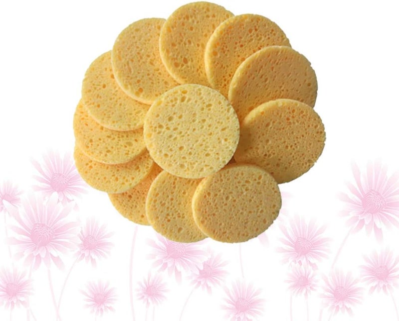klarako 40Pcs Facial Sponges Natural Cellulose Face Sponge Facial Cleansing for Massage Pore Exfoliating Mask Makeup Removal (Yellow) - Image 4