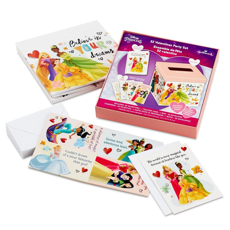 Hallmark Disney Princess Valentine's Day Cards with Light and Sound for Kids - Image 4